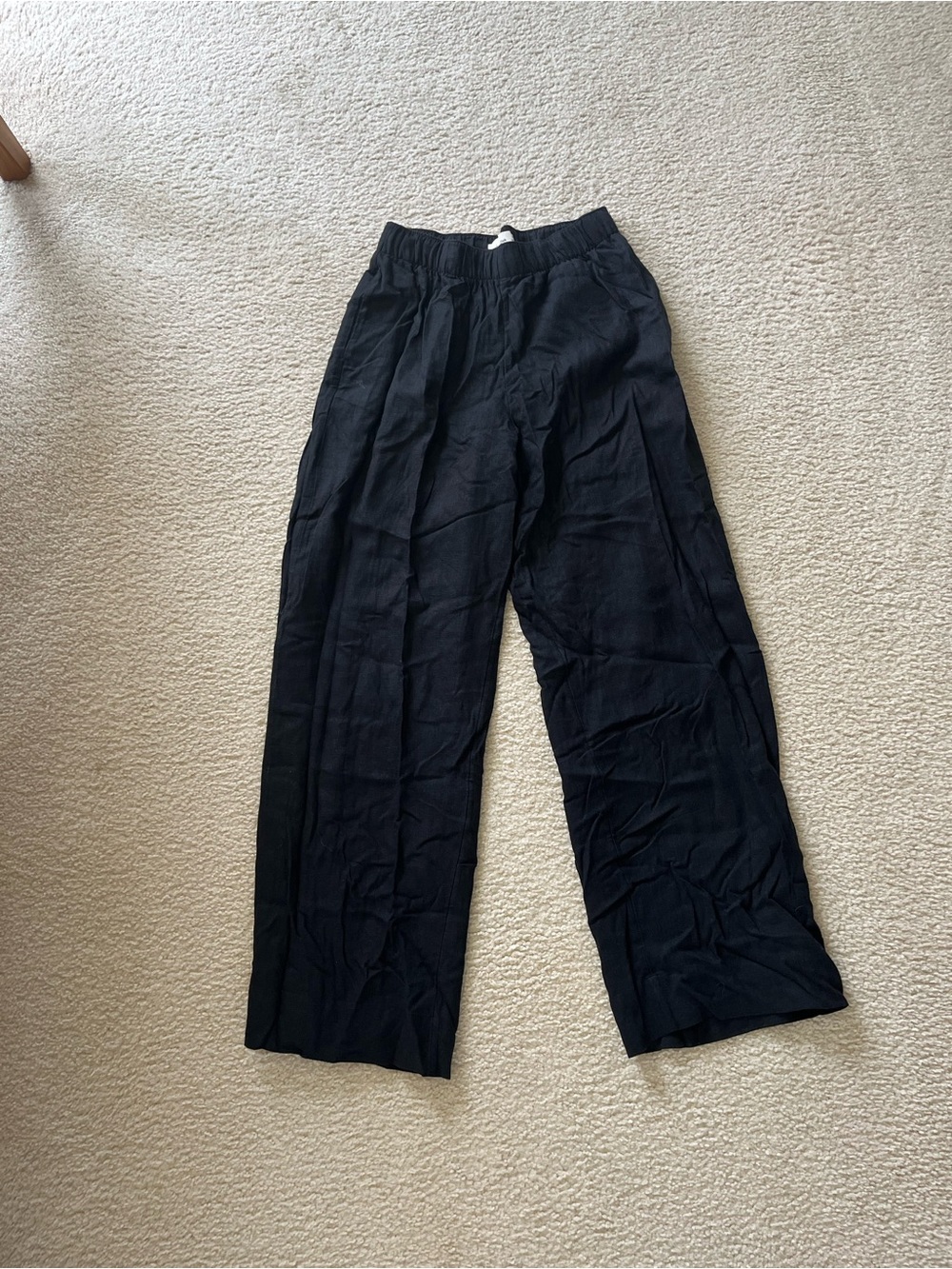 Abercrombie & Fitch Black Wide-Leg Drawstring Jogger Pants